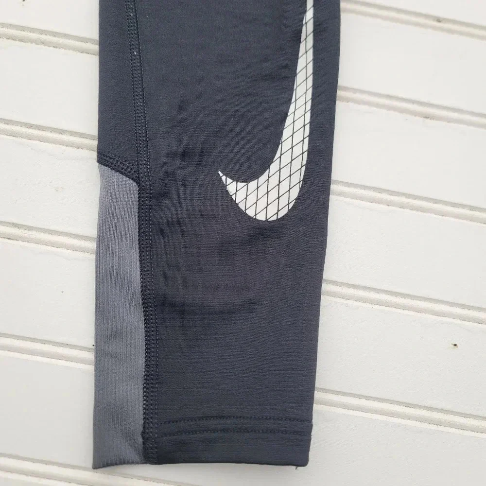 Nike Pants Boys Black Gray Pro Dri-Fit Tights Compression Youth Sz L L